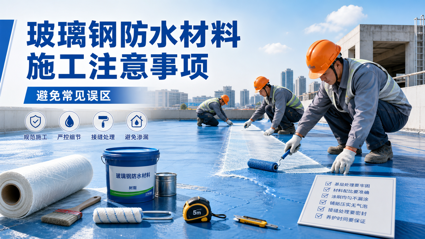 玻璃钢防水材料施工注意事项，避免常见误区 昆明 版
